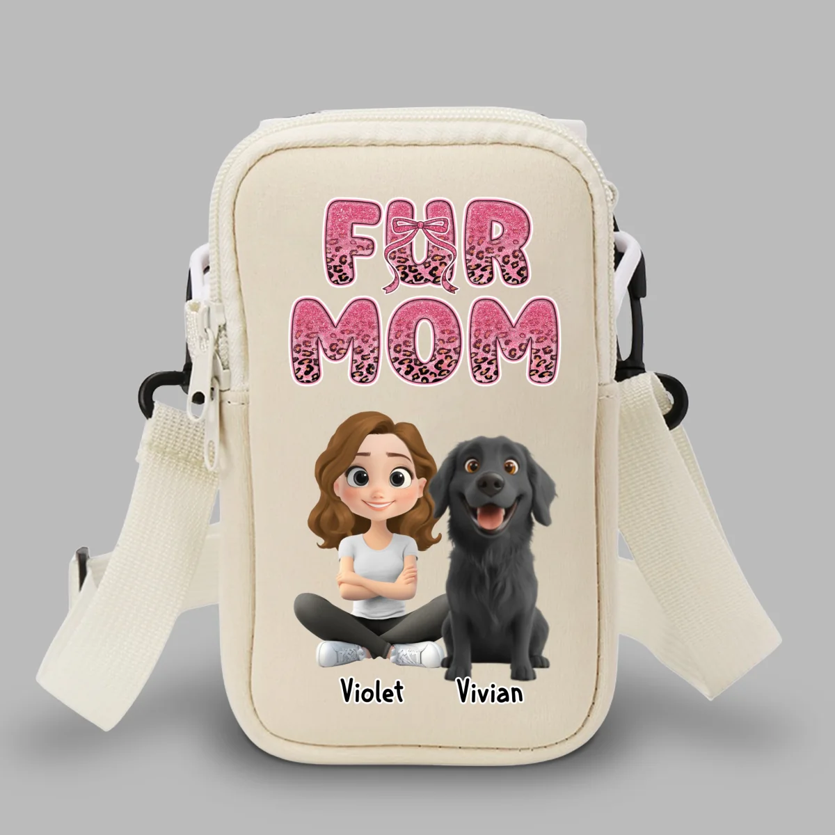 In My Fur Mom Era - Personalized Custom Water Bottle Carrier Bag - Image 9