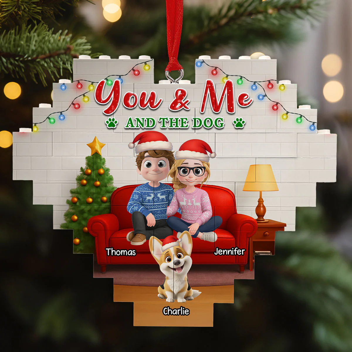 In The Same Home - Personalized Custom 3D Effect Heart Puzzle Ornament