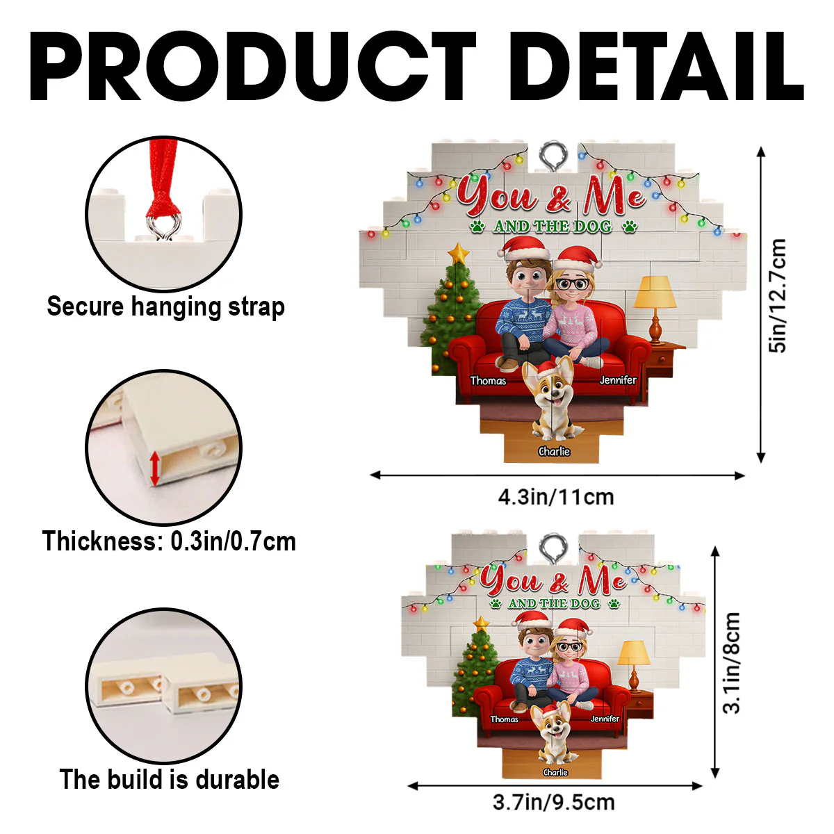 In The Same Home - Personalized Custom 3D Effect Heart Puzzle Ornament - Image 5