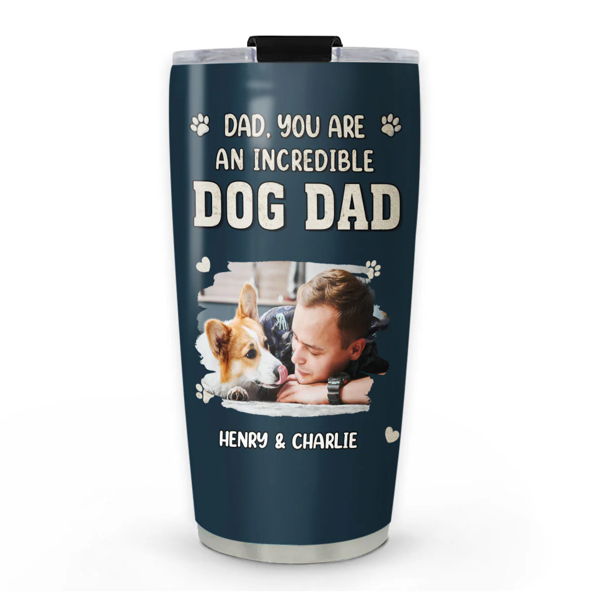 Incredible Christmas Dog Dad Photo - Personalized Custom Tumbler