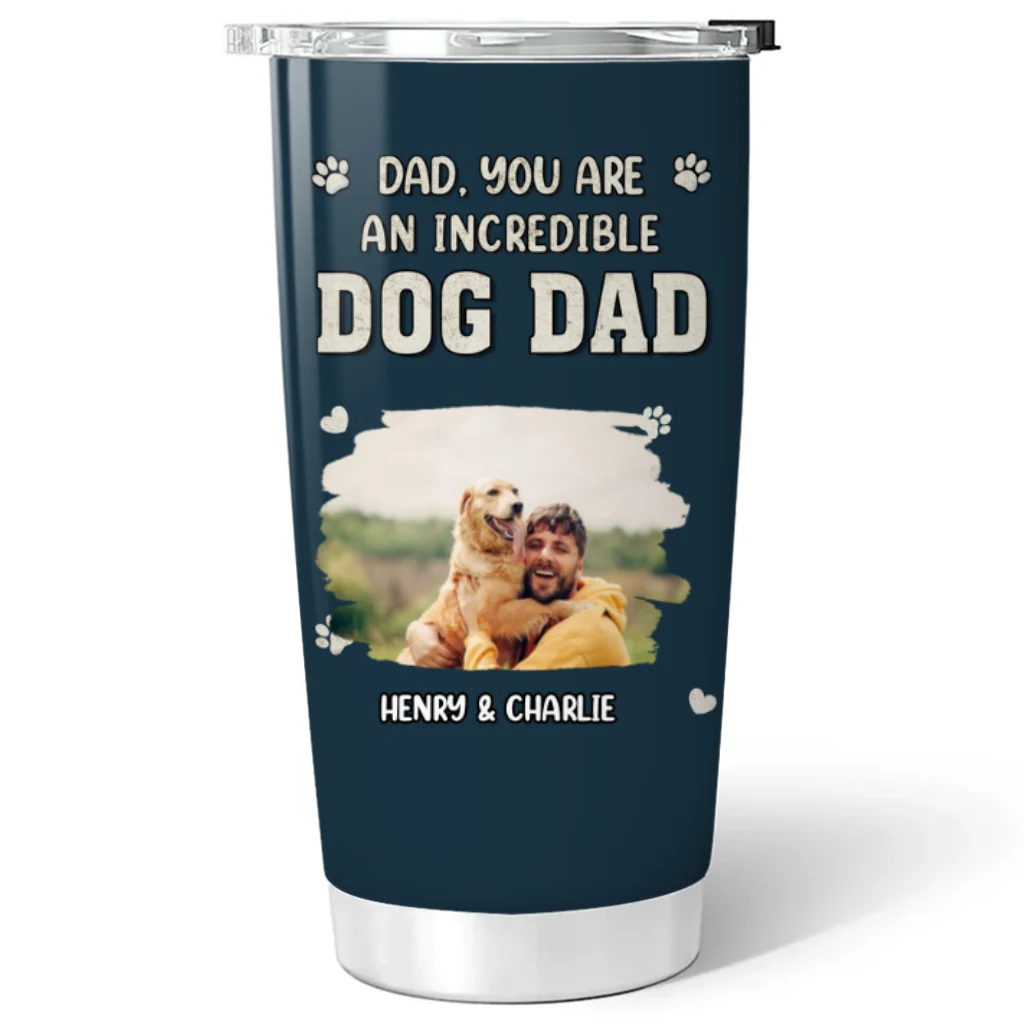 Incredible Christmas Dog Dad Photo - Personalized Custom Tumbler - Image 4