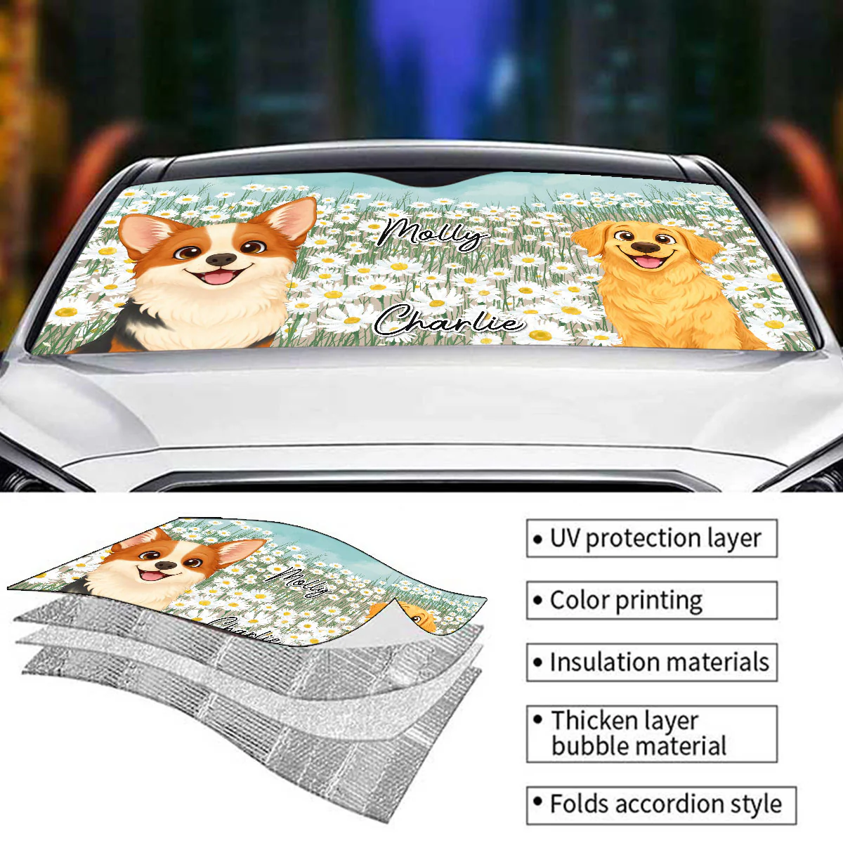 Is It Spring Yet - Personalized Car Sunshade - Image 6