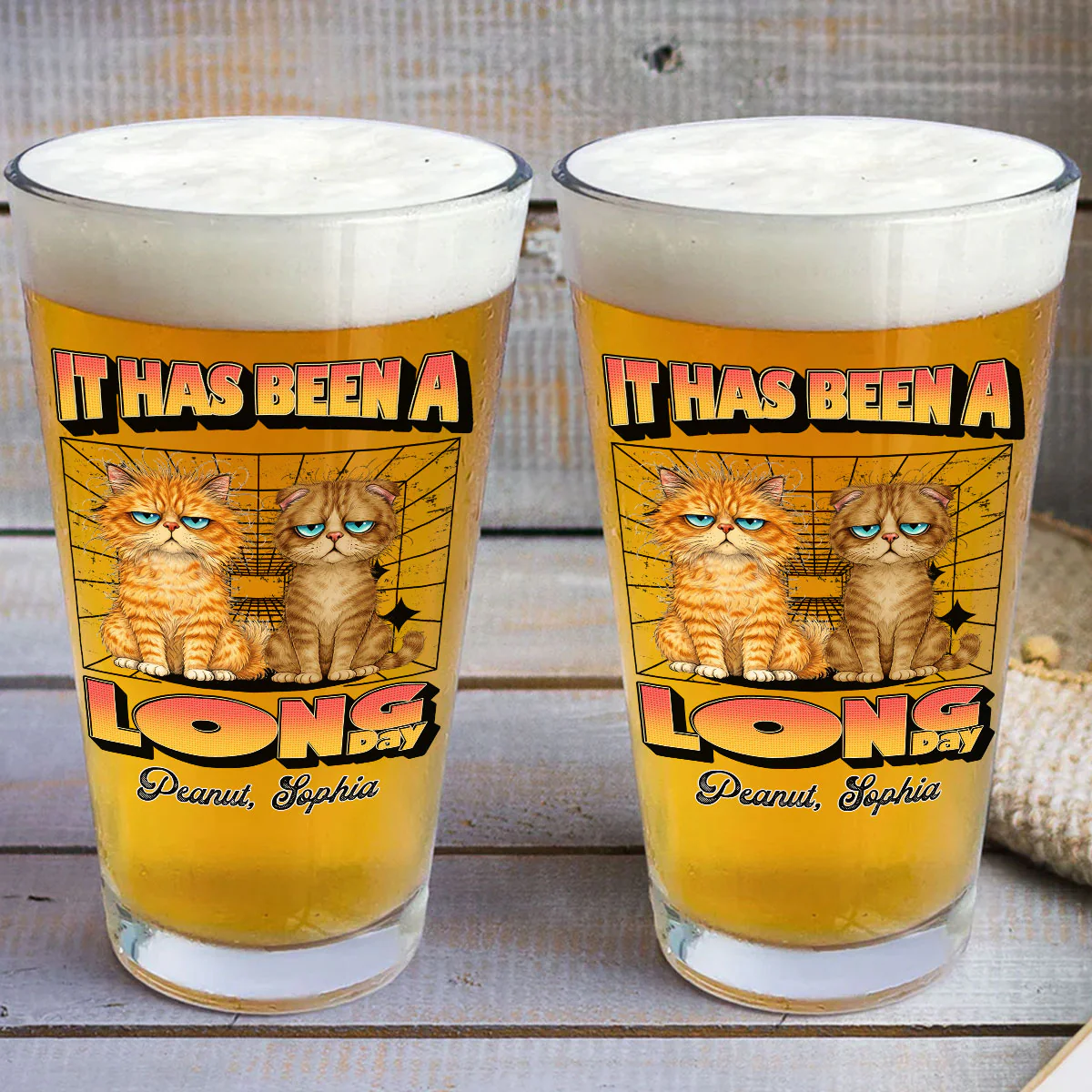 It Has Been A Long Day - Personalized Custom Beer Glass - Image 3