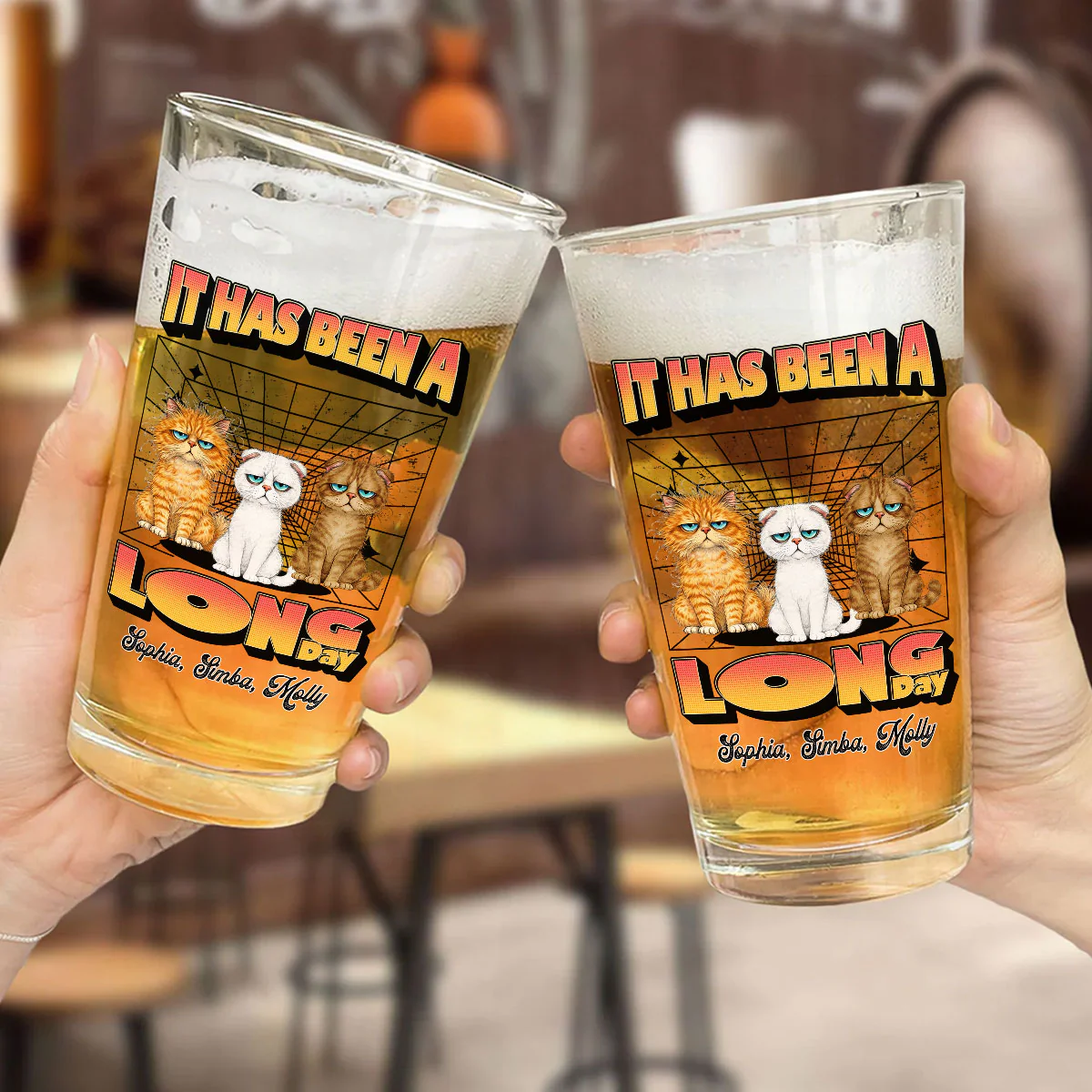 It Has Been A Long Day - Personalized Custom Beer Glass - Image 5