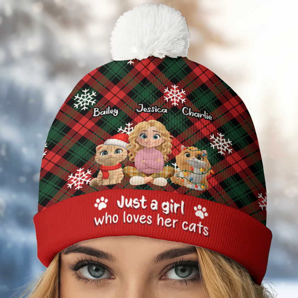 It Is Swell Time Cat Ver - Personalized Custom Bobble Beanie Hat - Image 3