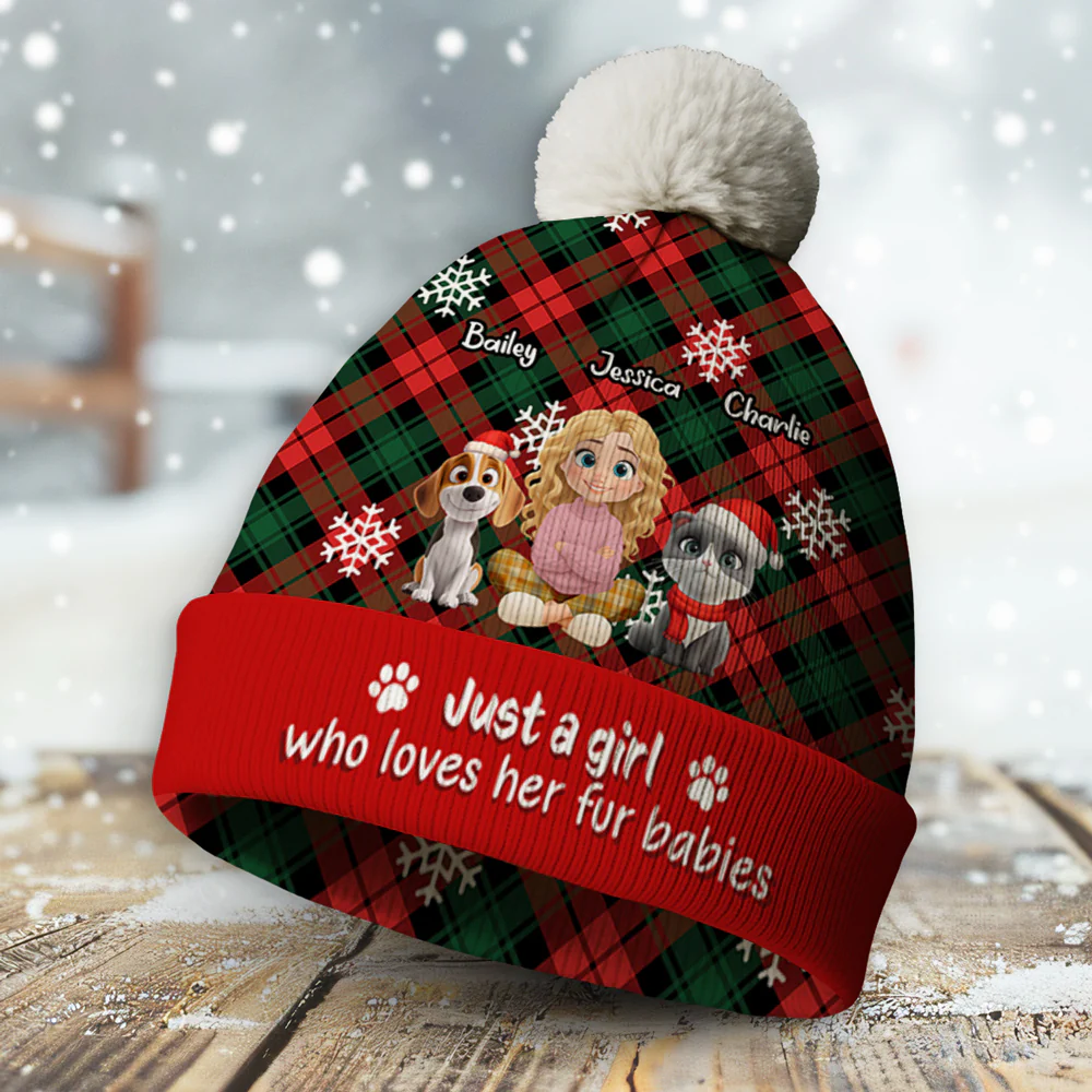It Is Swell Time Fur Ver - Personalized Custom Bobble Beanie Hat - Image 4
