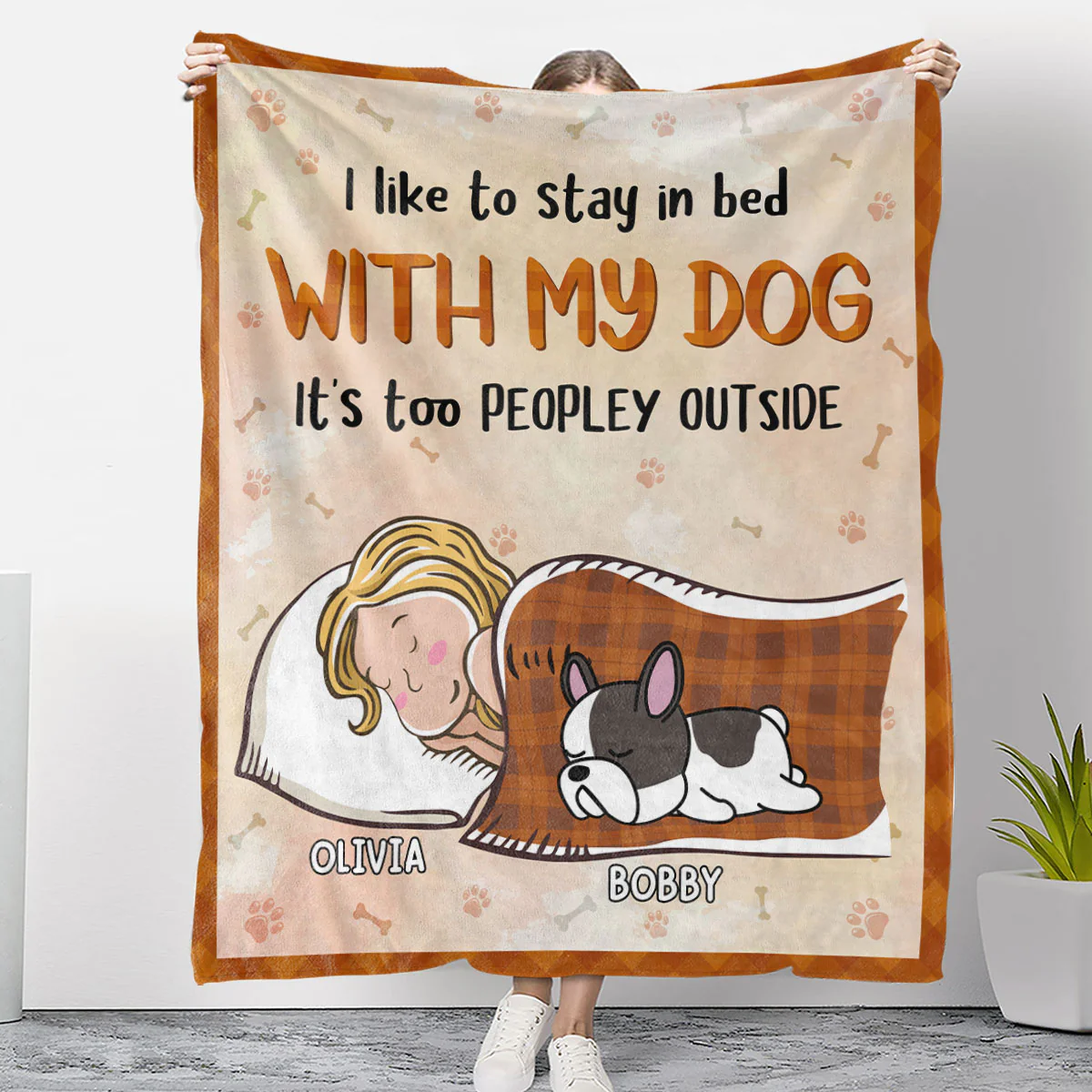 It Is Too Peopley Outside - Personalized Custom Fleece Blanket
