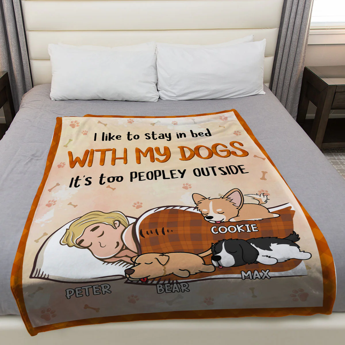 It Is Too Peopley Outside - Personalized Custom Fleece Blanket - Image 2