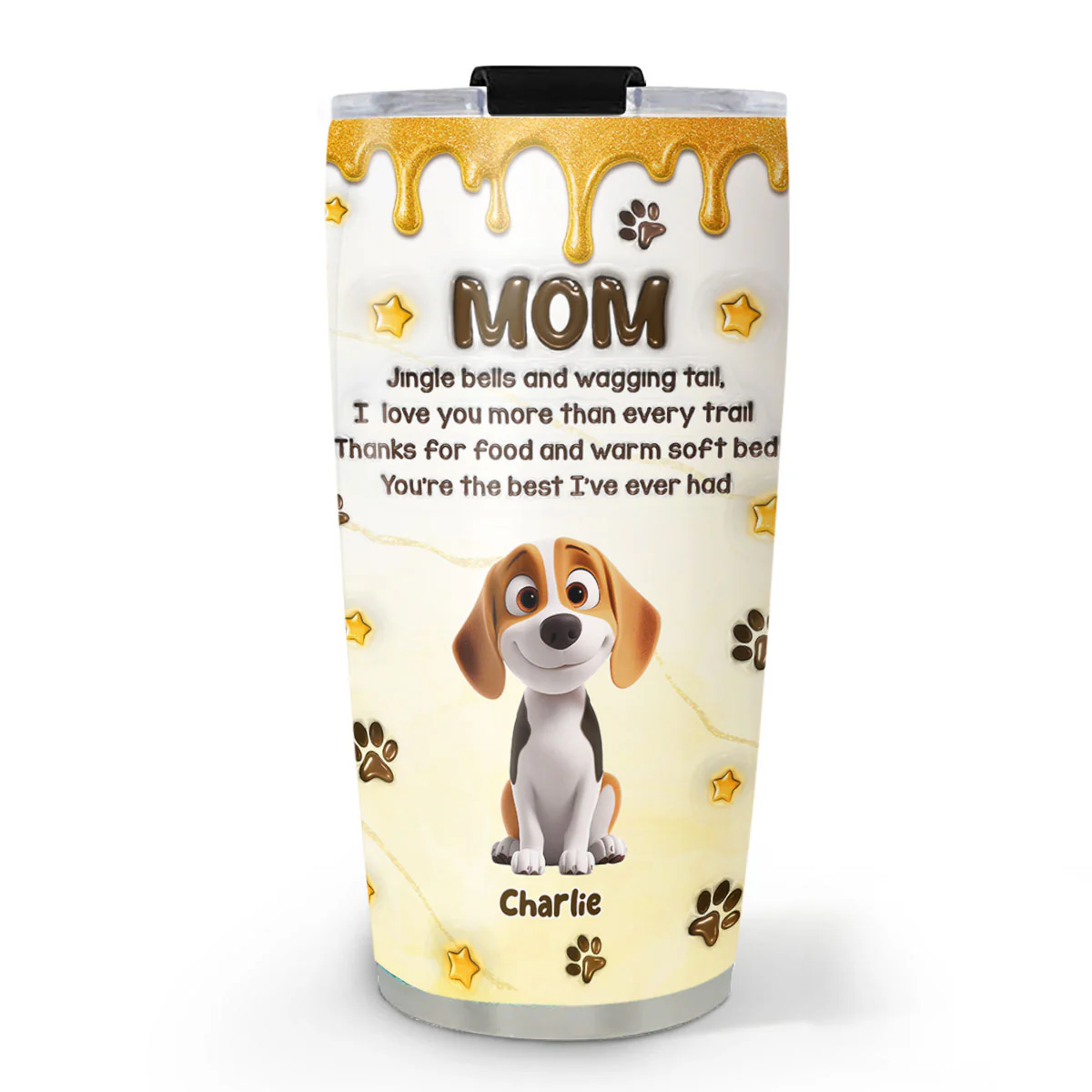 Jingle Bells And Wagging Tail - Personalized Custom 3D Effect Tumbler