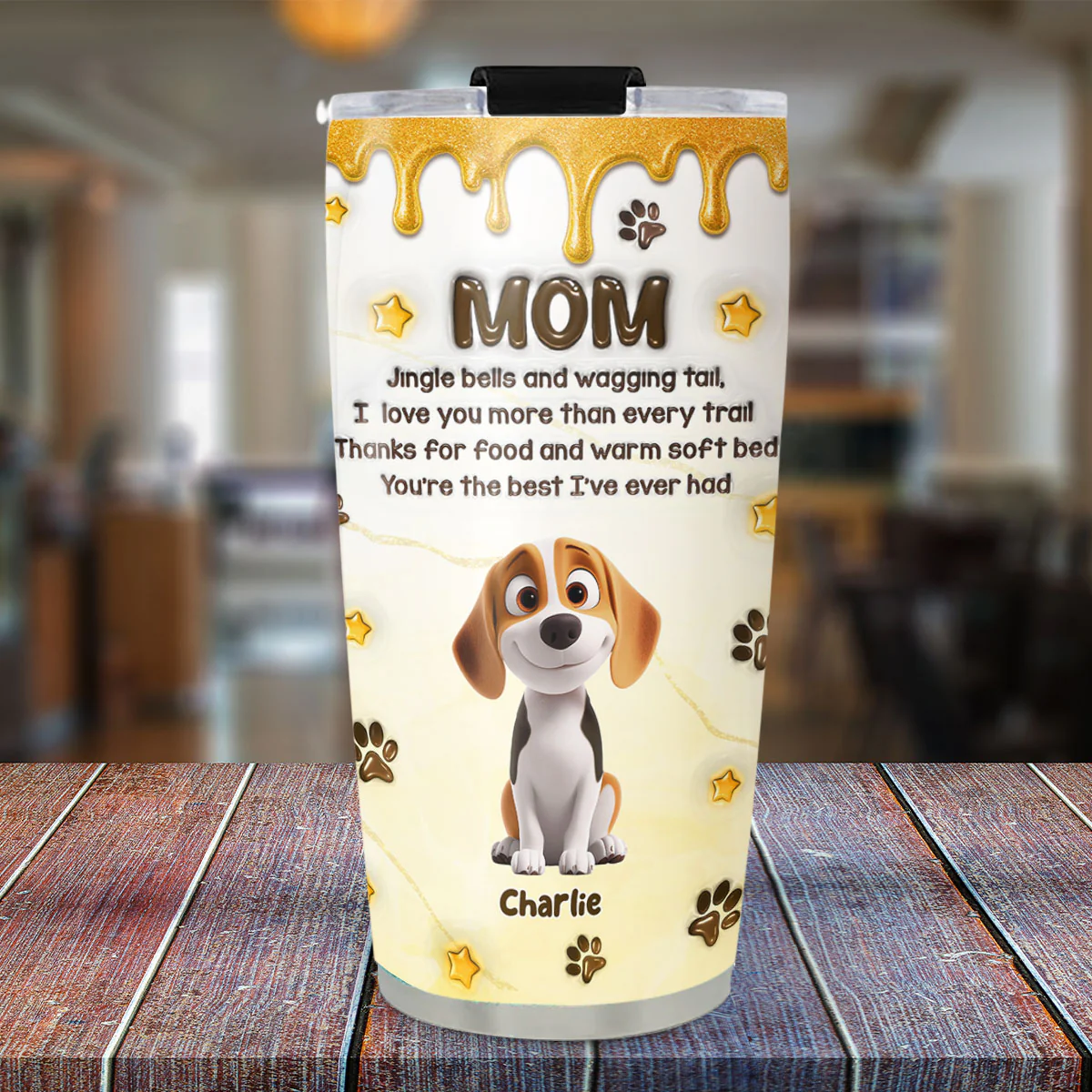 Jingle Bells And Wagging Tail - Personalized Custom 3D Effect Tumbler - Image 2