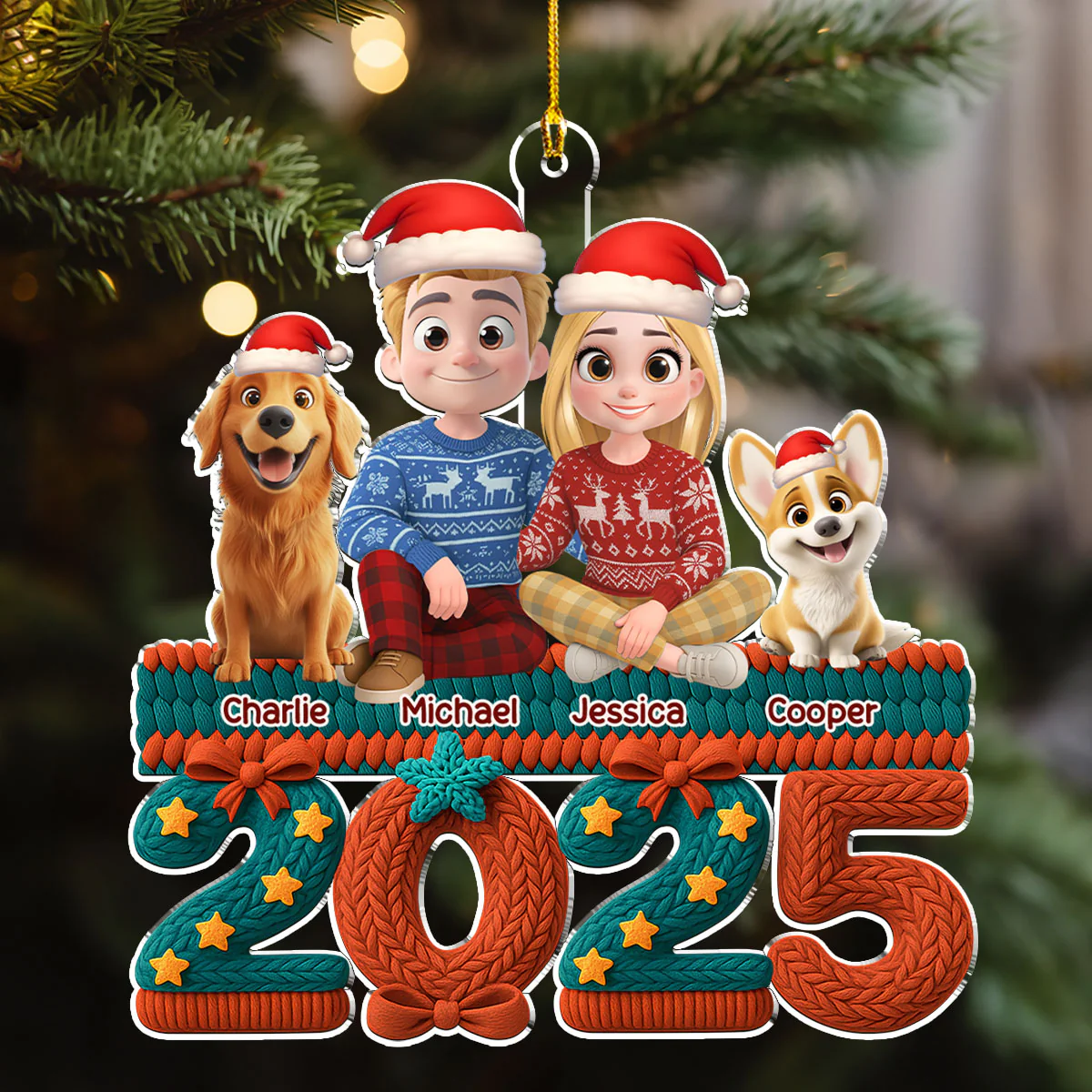 Jolly Year - Personalized Custom 3D Effect Acrylic Ornament - Image 4