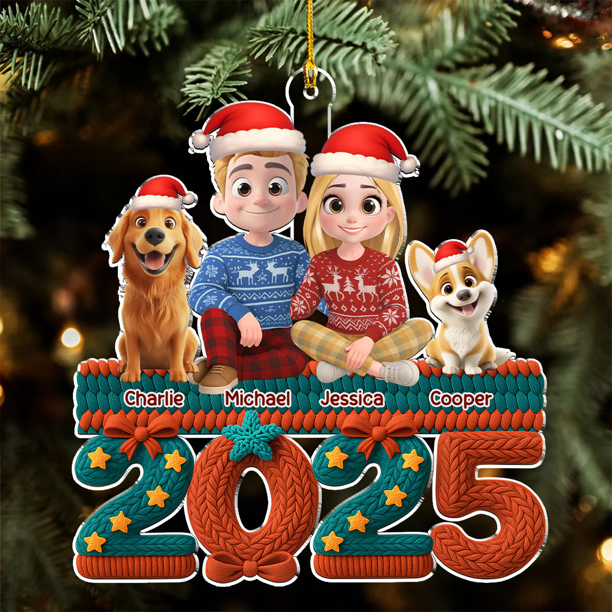 Jolly Year - Personalized Custom 3D Effect Acrylic Ornament - Image 6