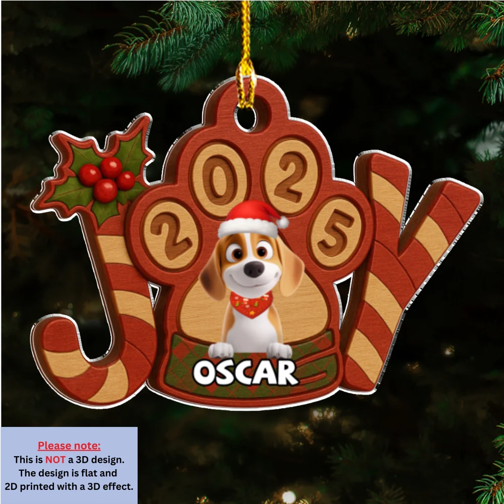 Joyful Season - Personalized Custom 3D Effect Acrylic Ornament - Image 6