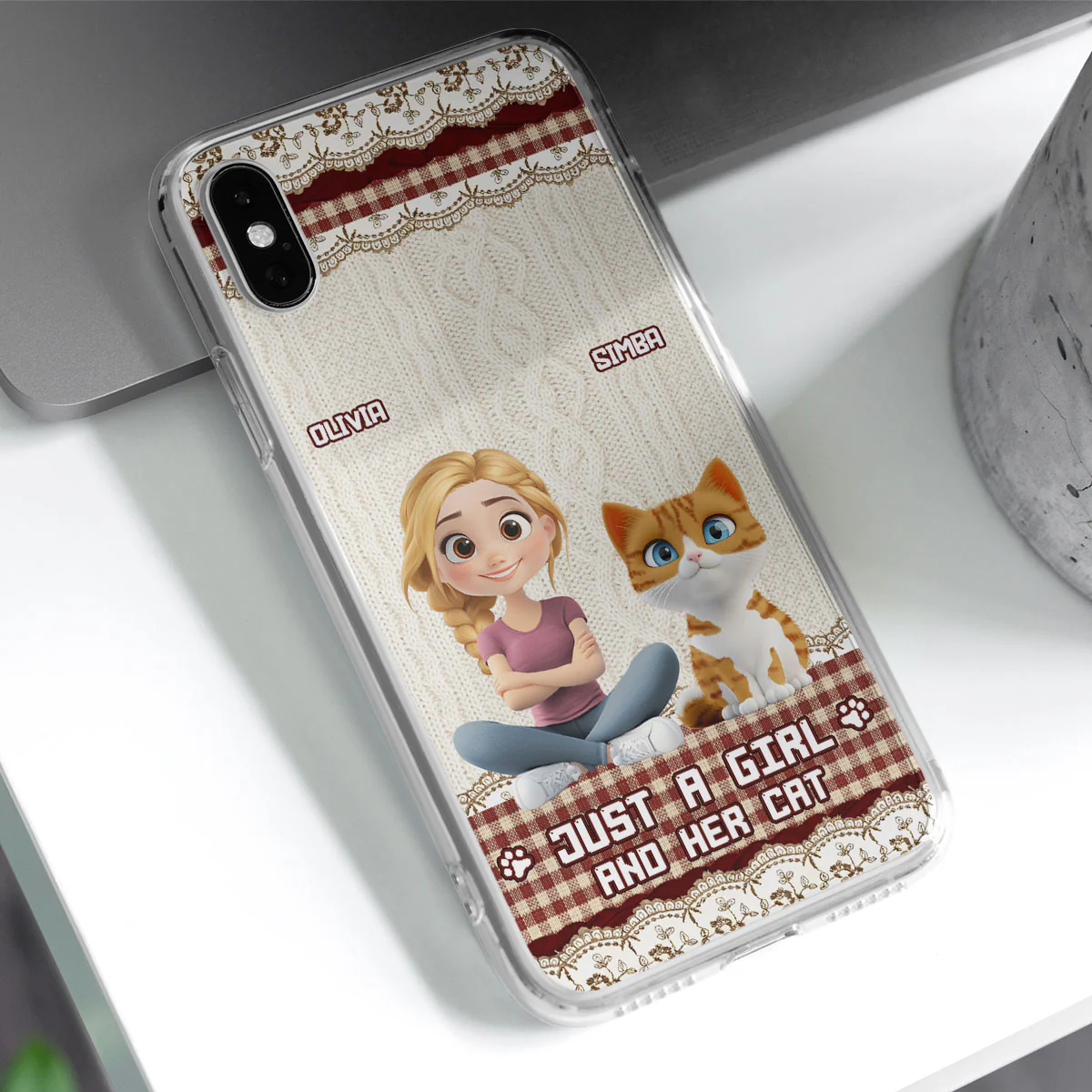 Just A Cat Girl - Personalized Custom Phone Case - Image 2