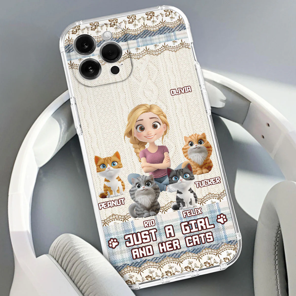 Just A Cat Girl - Personalized Custom Phone Case - Image 3