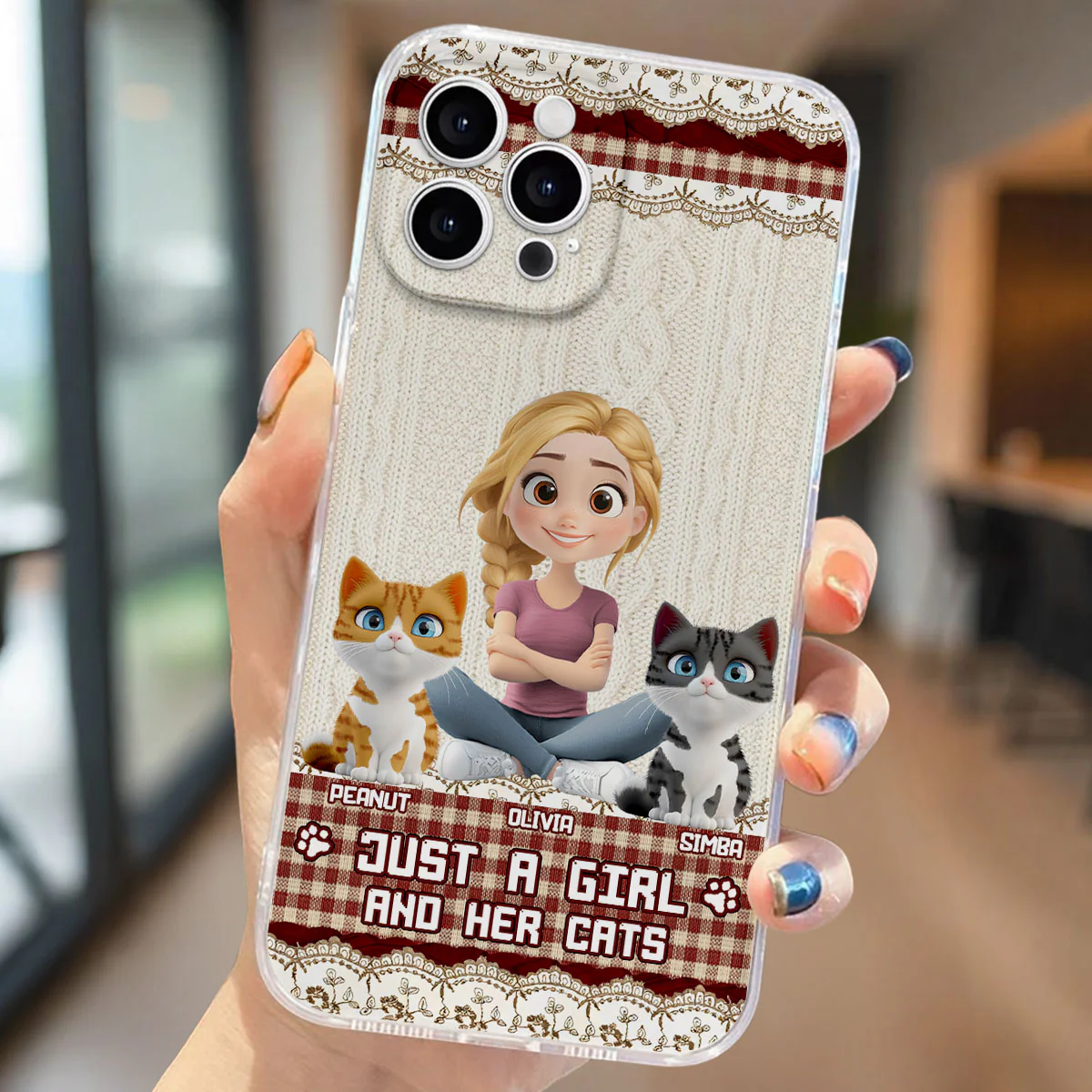 Just A Cat Girl - Personalized Custom Phone Case - Image 4