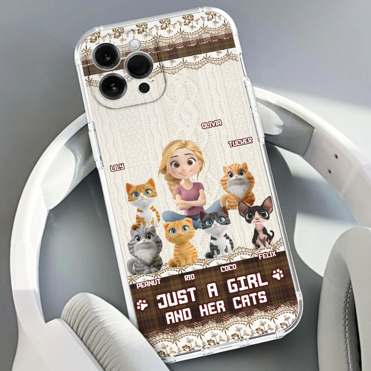 Just A Cat Girl - Personalized Custom Phone Case - Image 5