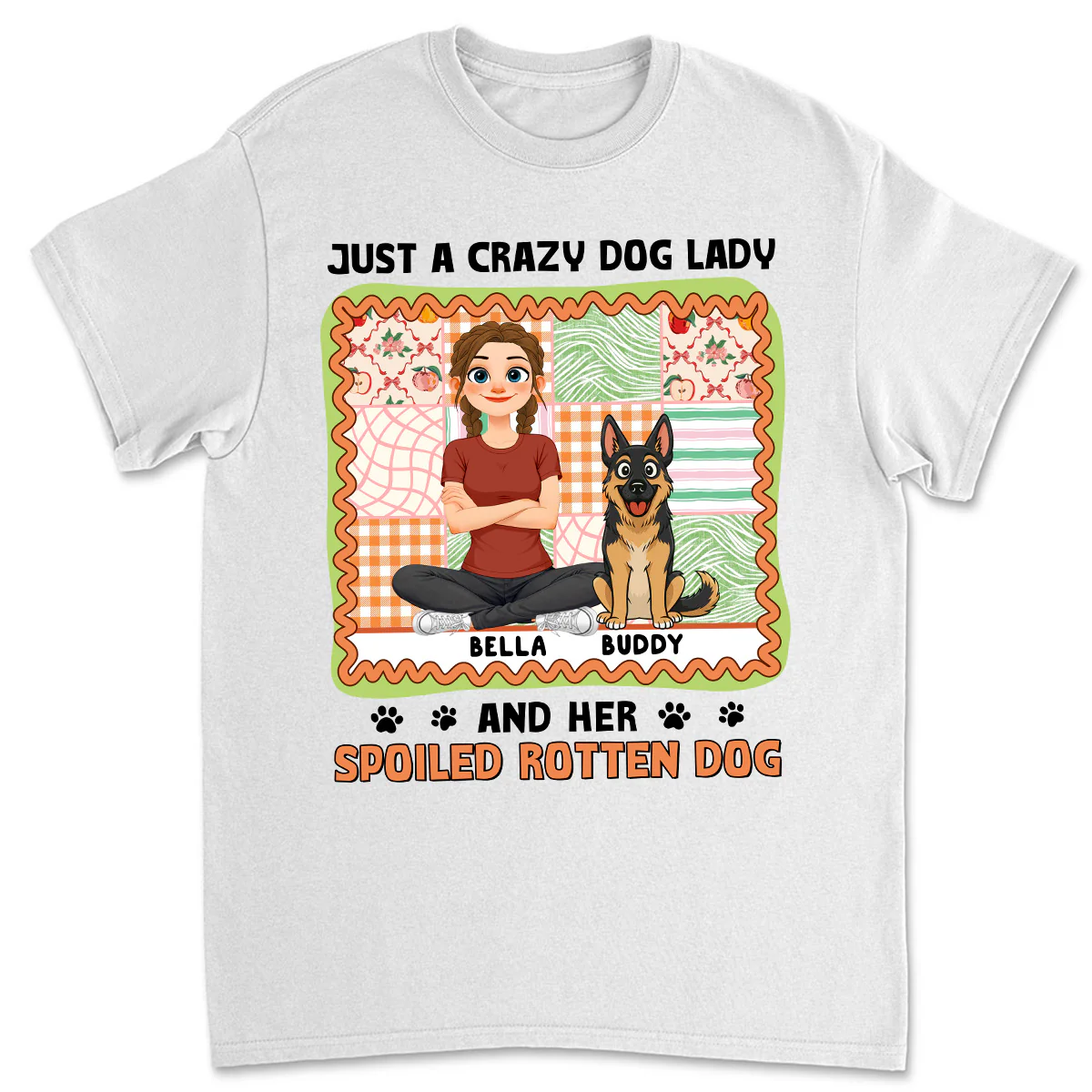 Just A Crazy Girl And Her Funny Dog - Personalized Custom Unisex T-shirt