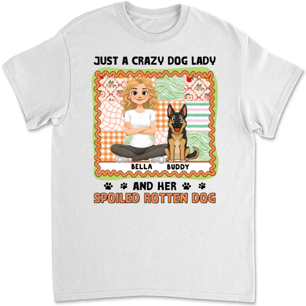 Just A Crazy Girl And Her Funny Dog - Personalized Custom Unisex T-shirt - Image 5
