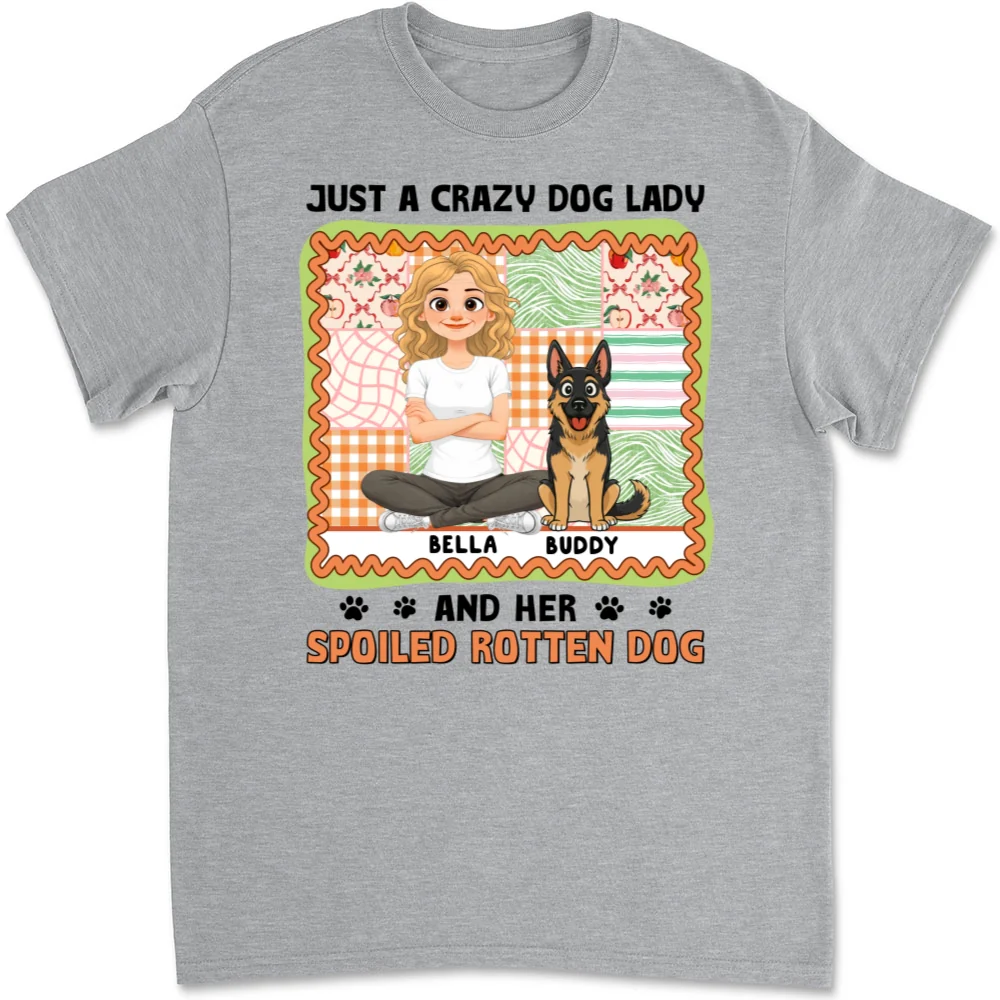 Just A Crazy Girl And Her Funny Dog - Personalized Custom Unisex T-shirt - Image 6