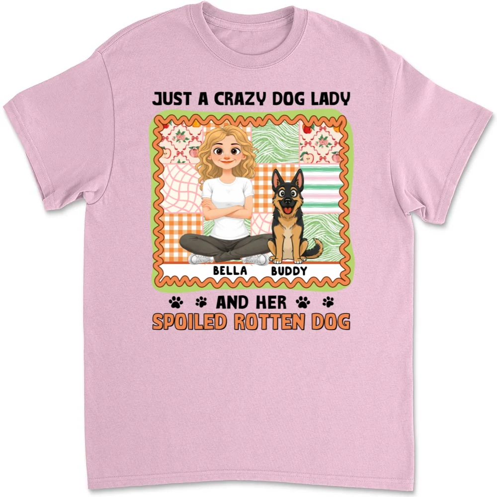 Just A Crazy Girl And Her Funny Dog - Personalized Custom Unisex T-shirt - Image 8