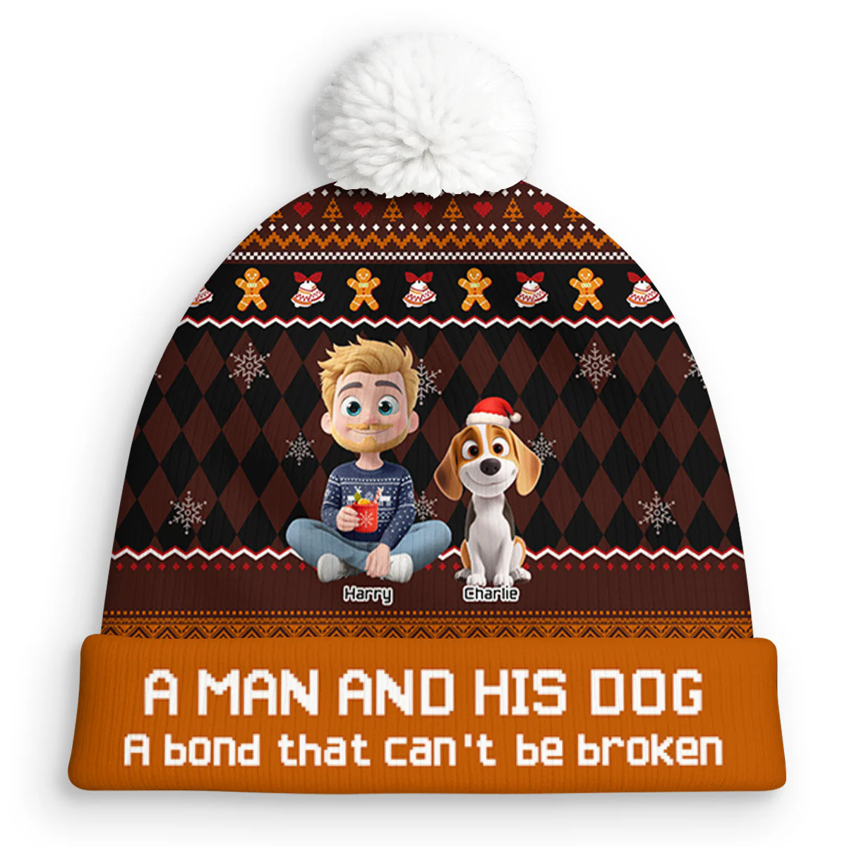 Just A Dog Lover This Christmas - Personalized Custom Bobble Beanie Hat
