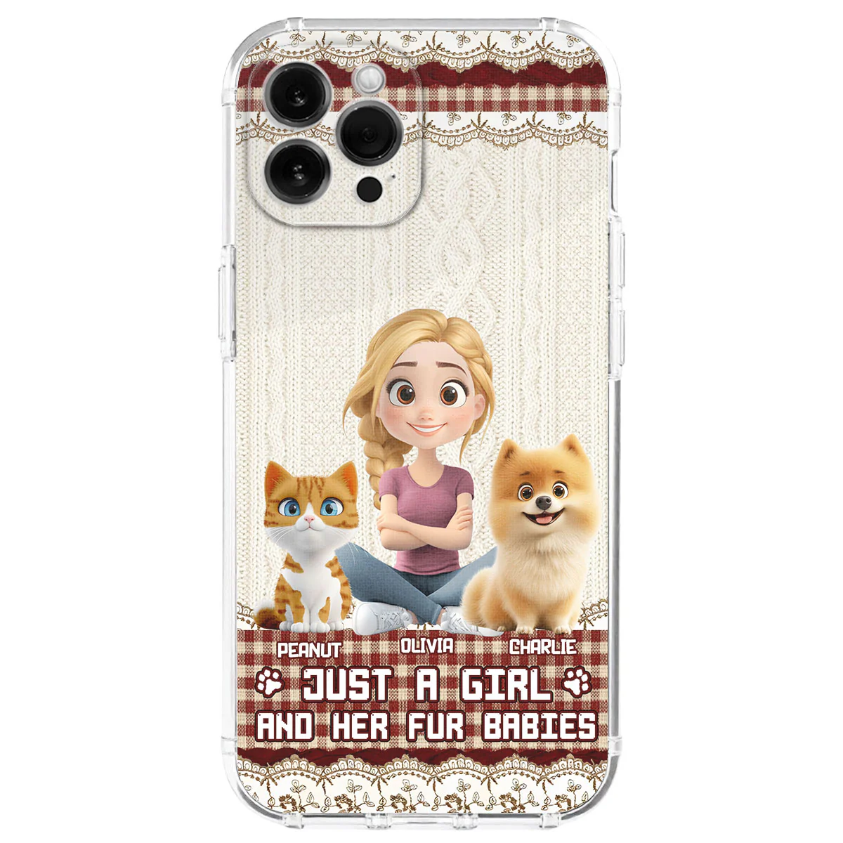 Just A Girl And Her Babies - Personalized Custom Phone Case