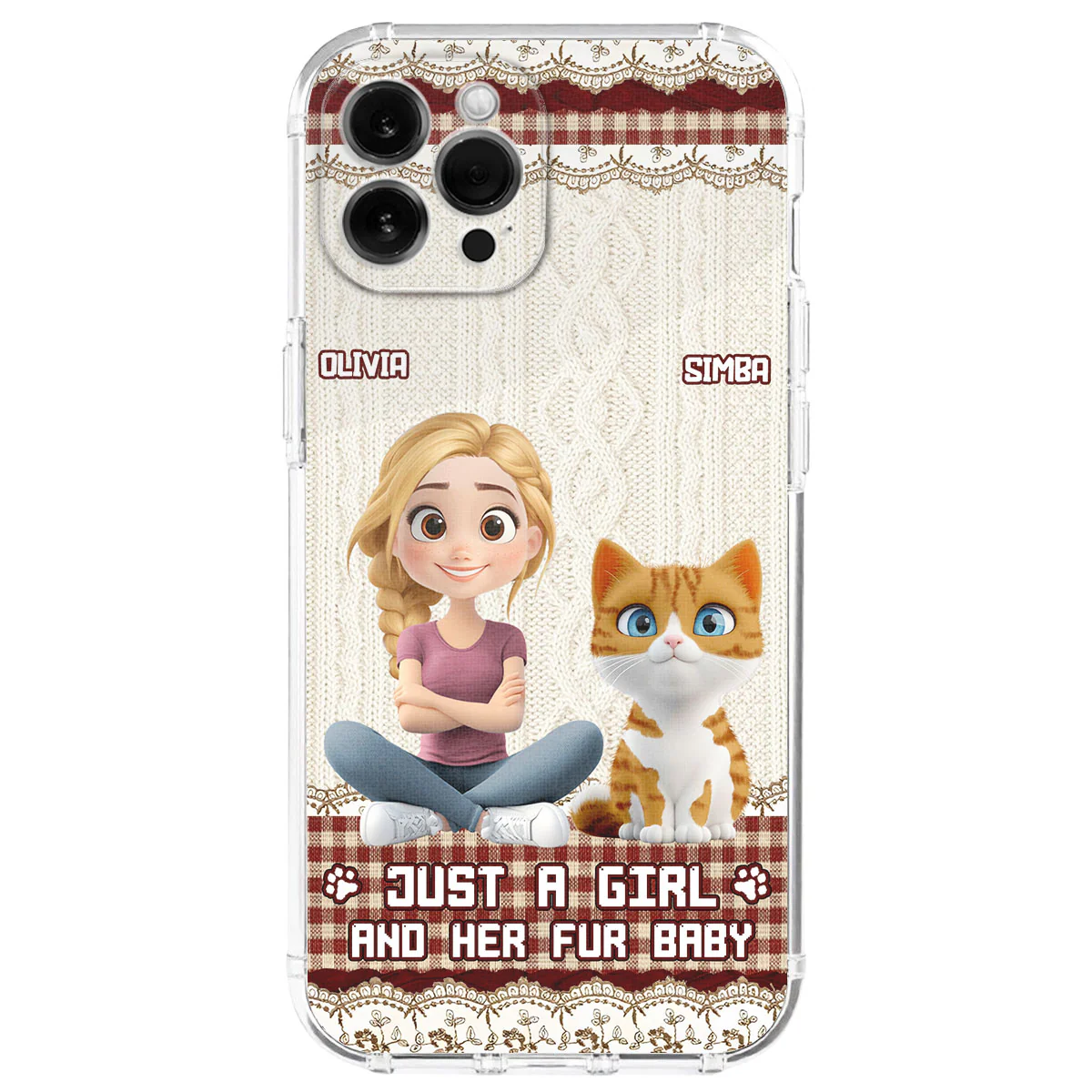 Just A Girl And Her Babies - Personalized Custom Phone Case - Image 2