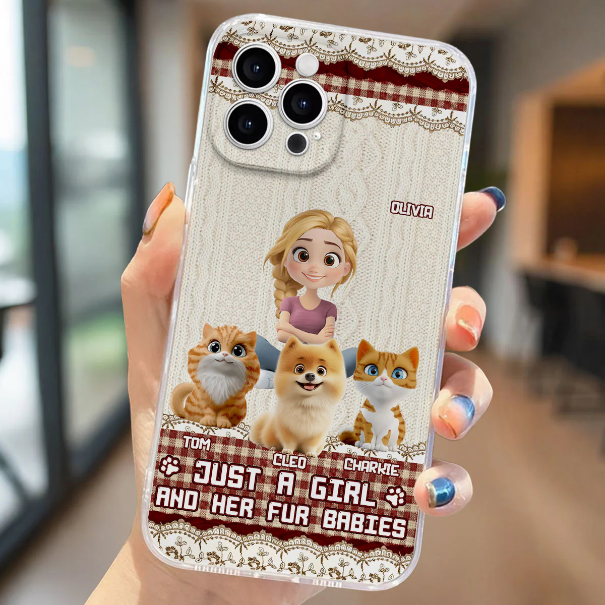 Just A Girl And Her Babies - Personalized Custom Phone Case - Image 5