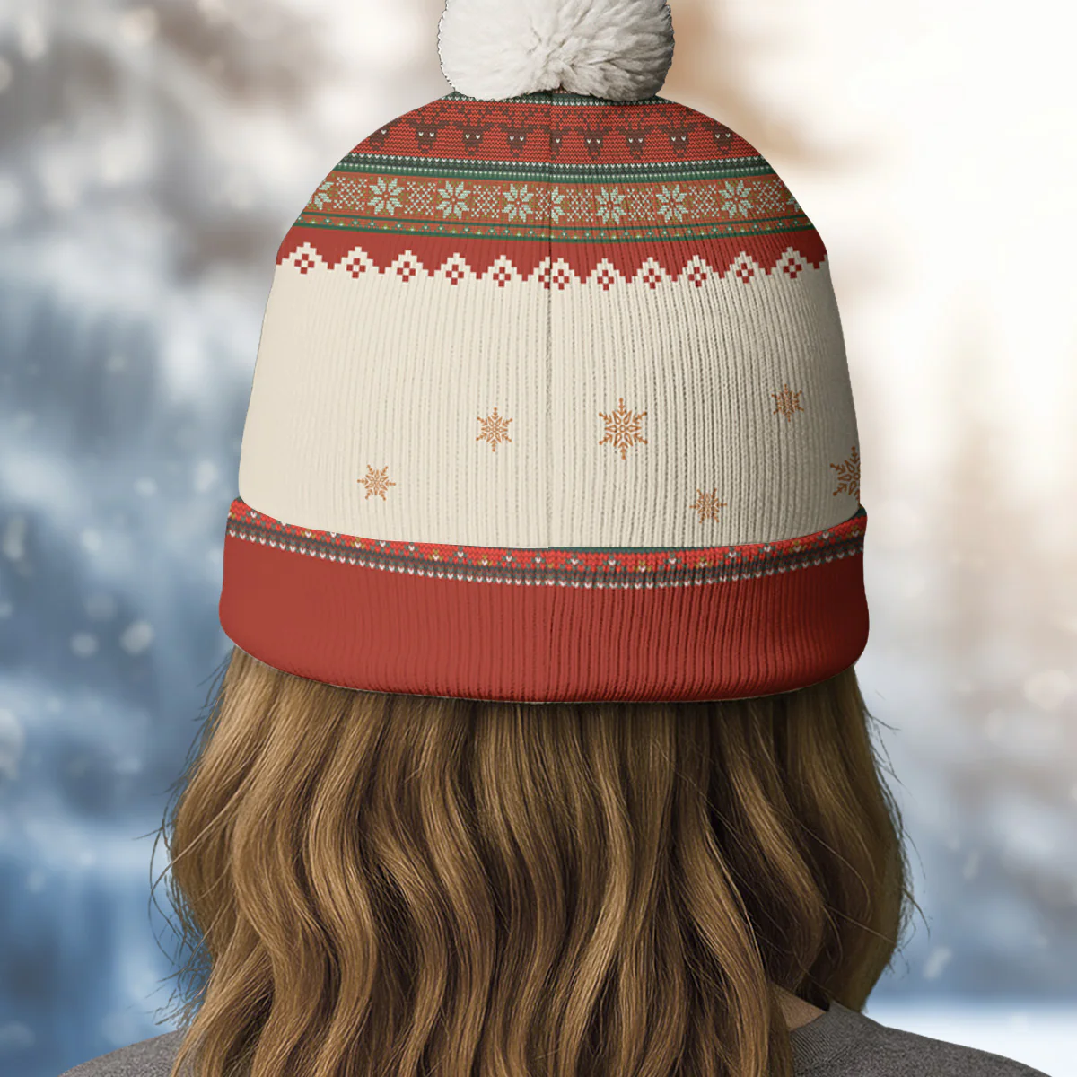 Just A Girl And Her Cats - Personalized Custom Bobble Beanie Hat - Image 2