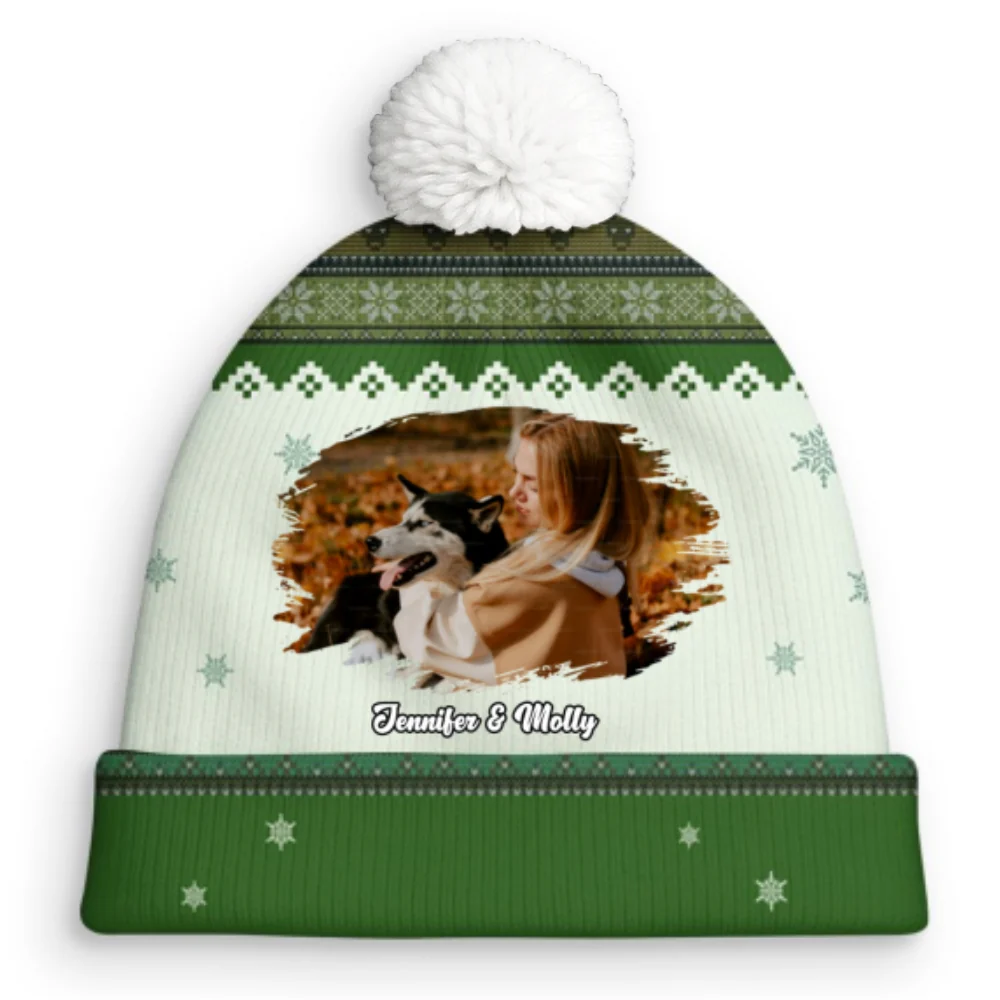 Just A Girl And Her Cats Photo - Personalized Custom Bobble Beanie Hat - Image 6