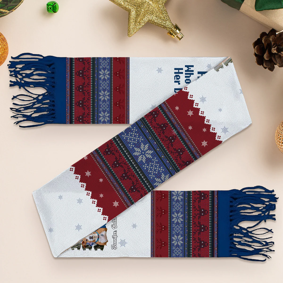 Just A Girl And Her Lovely Dogs Photo - Personalized Custom Scarf - Image 2