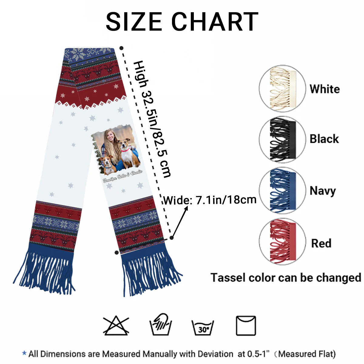 Just A Girl And Her Lovely Dogs Photo - Personalized Custom Scarf - Image 4