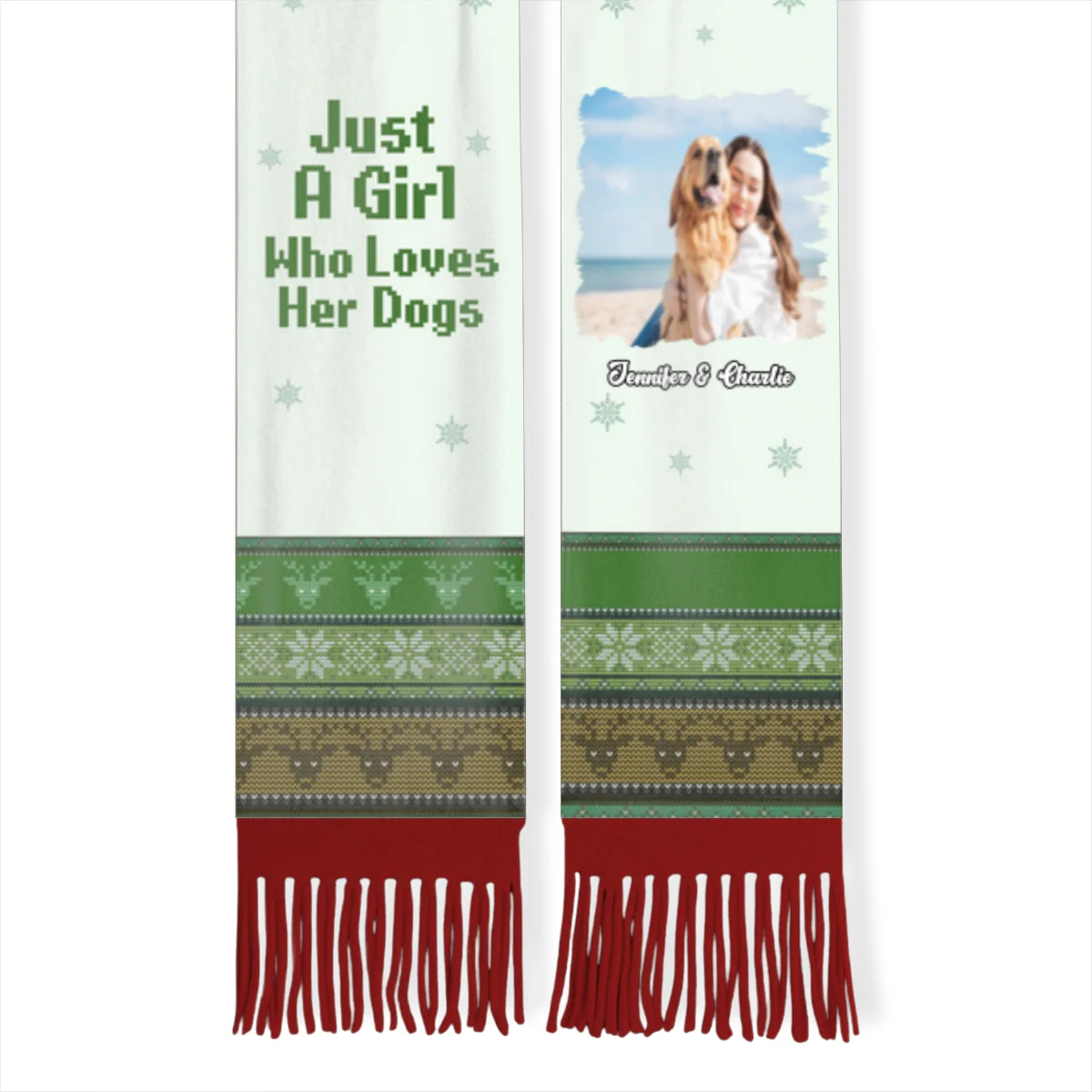 Just A Girl And Her Lovely Dogs Photo - Personalized Custom Scarf - Image 7