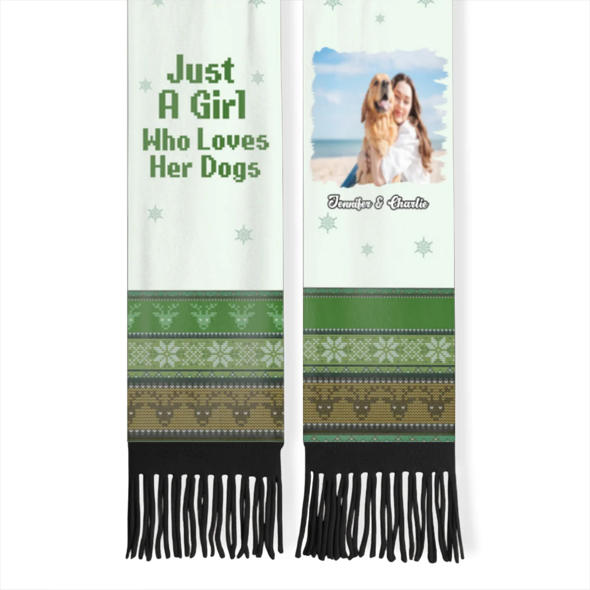 Just A Girl And Her Lovely Dogs Photo - Personalized Custom Scarf - Image 9
