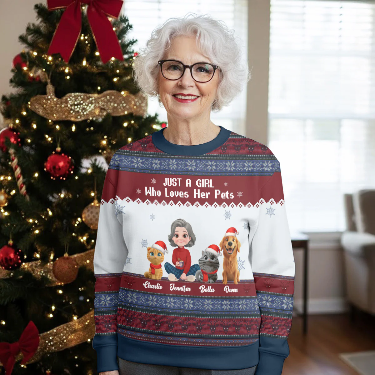 Just A Girl And Her Lovely Pets - Personalized Custom All-Over-Print Sweatshirt - Image 6