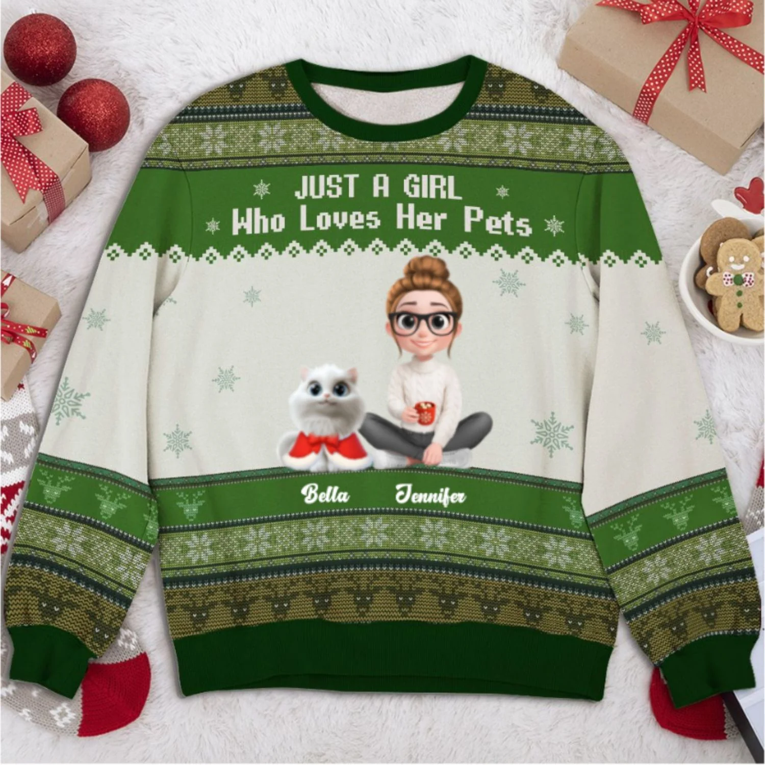 Just A Girl And Her Lovely Pets - Personalized Custom All-Over-Print Sweatshirt - Image 7