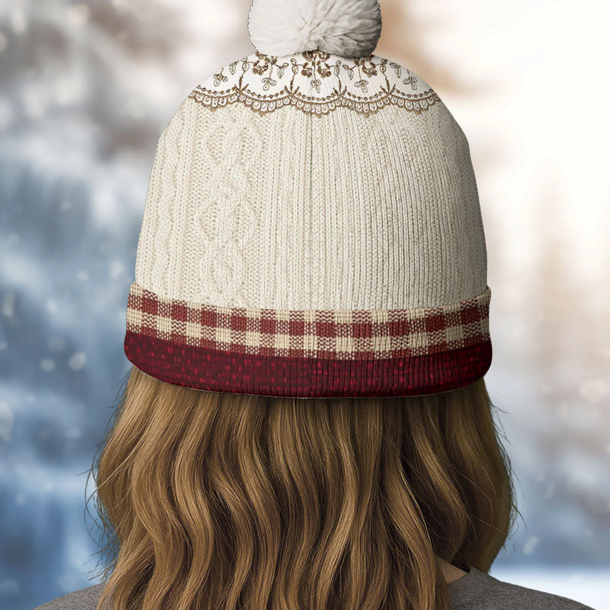 Just A Girl - Personalized Custom Bobble Beanie Hat - Image 6