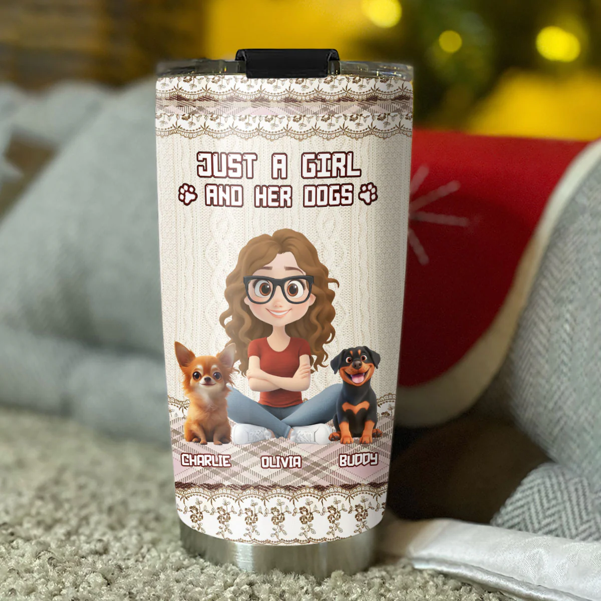 Just A Girl - Personalized Custom Tumbler - Image 3