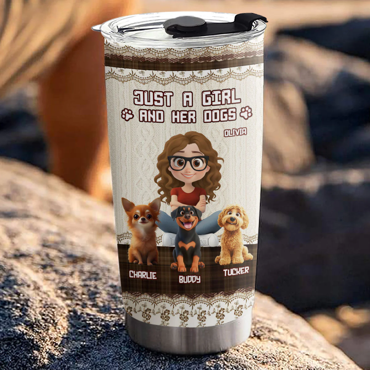 Just A Girl - Personalized Custom Tumbler - Image 4