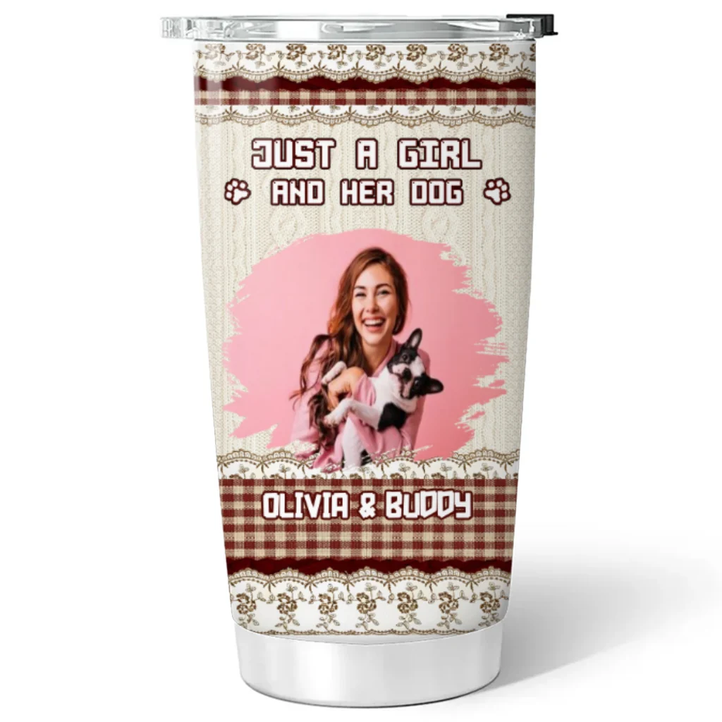 Just A Girl Photo - Personalized Custom Tumbler - Image 2