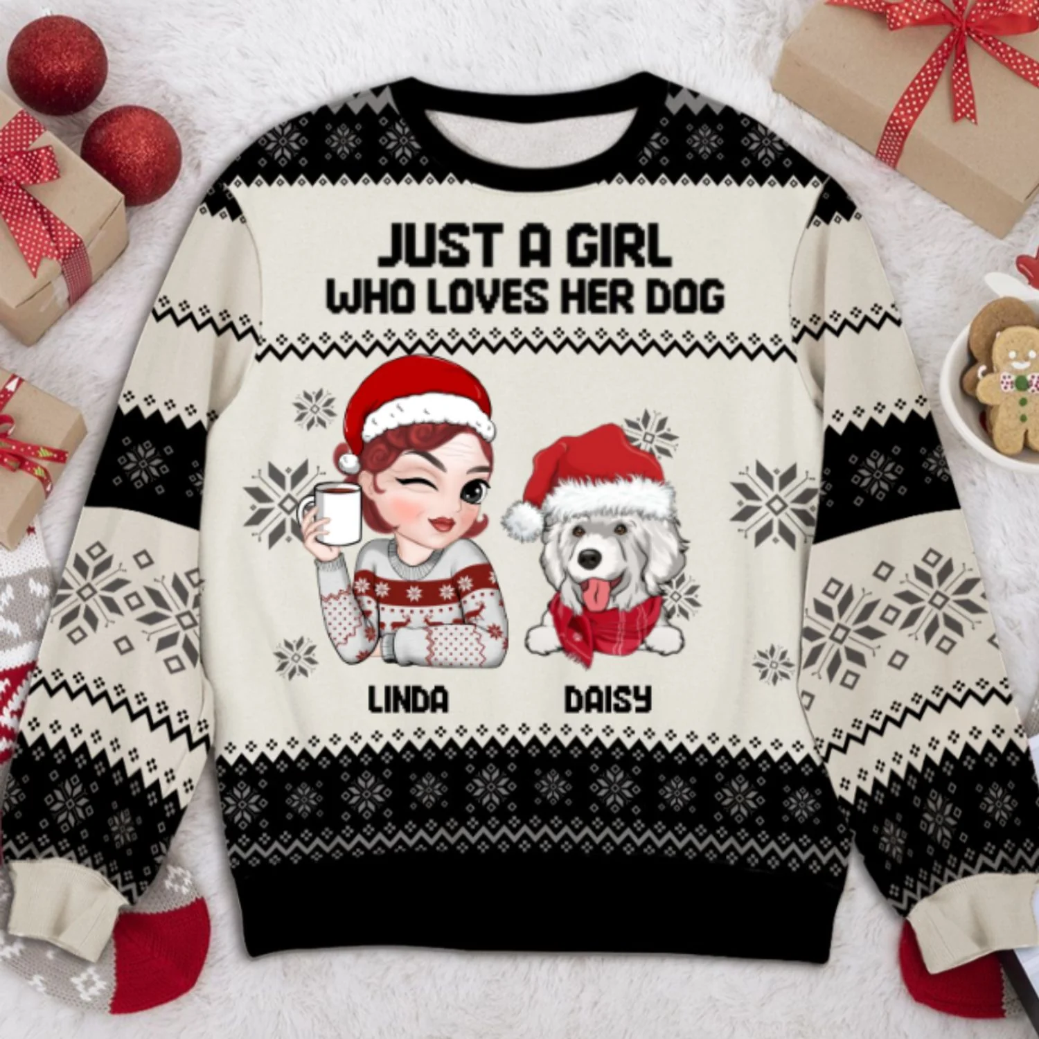 Just A Girl Red Cartoon - Personalized Custom All-Over-Print Sweatshirt - Image 7