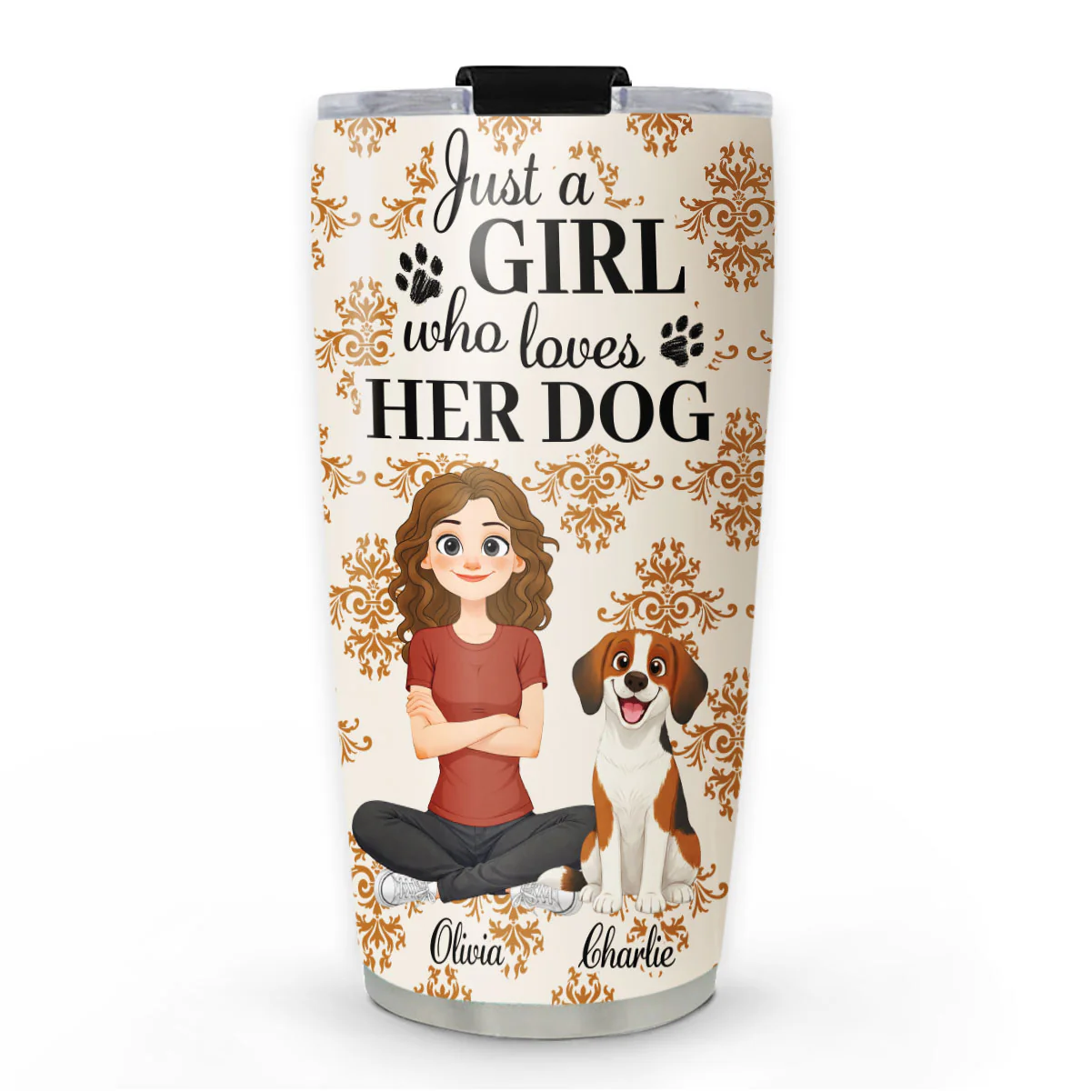 Just A Girl Who Loves Storybook Dog - Personalized Custom Tumbler
