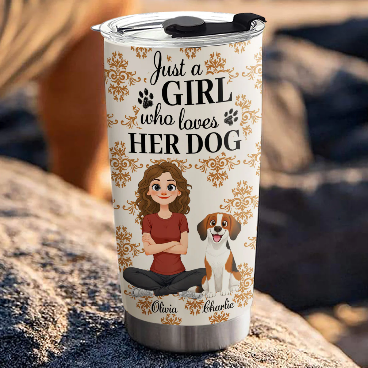 Just A Girl Who Loves Storybook Dog - Personalized Custom Tumbler - Image 2
