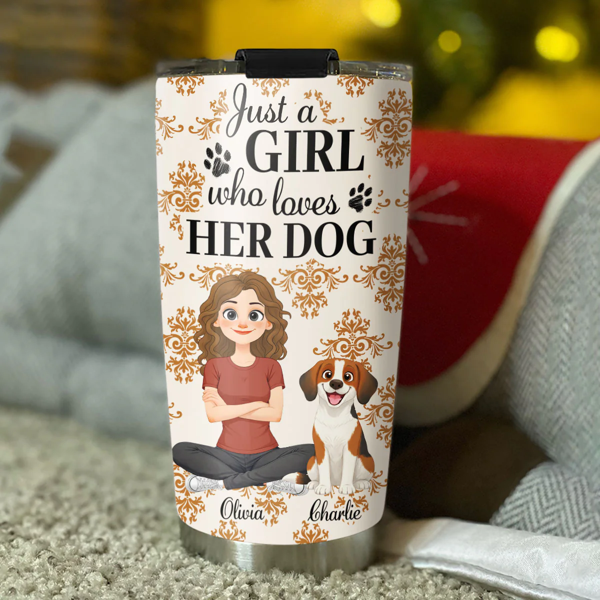 Just A Girl Who Loves Storybook Dog - Personalized Custom Tumbler - Image 3