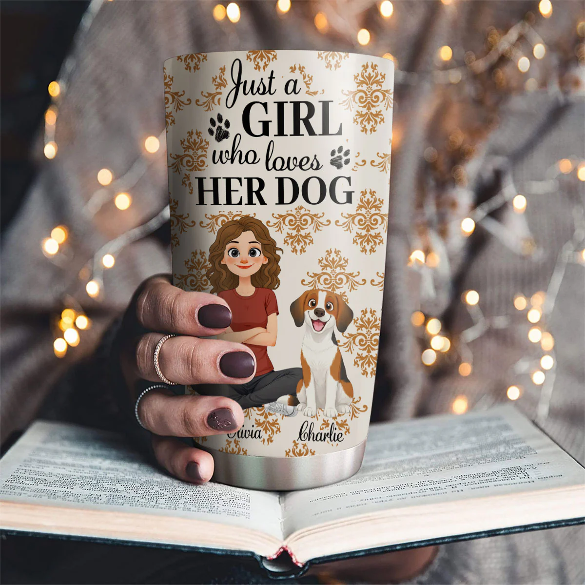 Just A Girl Who Loves Storybook Dog - Personalized Custom Tumbler - Image 4