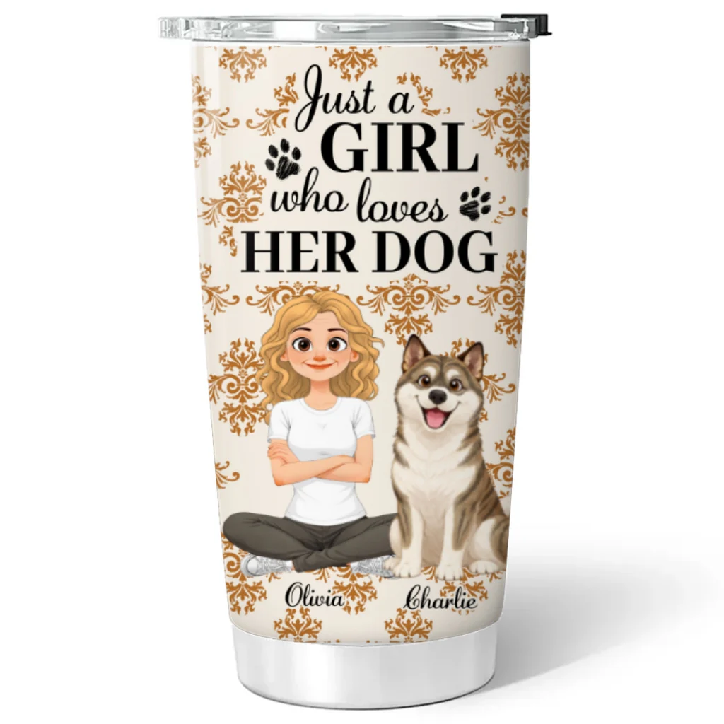 Just A Girl Who Loves Storybook Dog - Personalized Custom Tumbler - Image 5