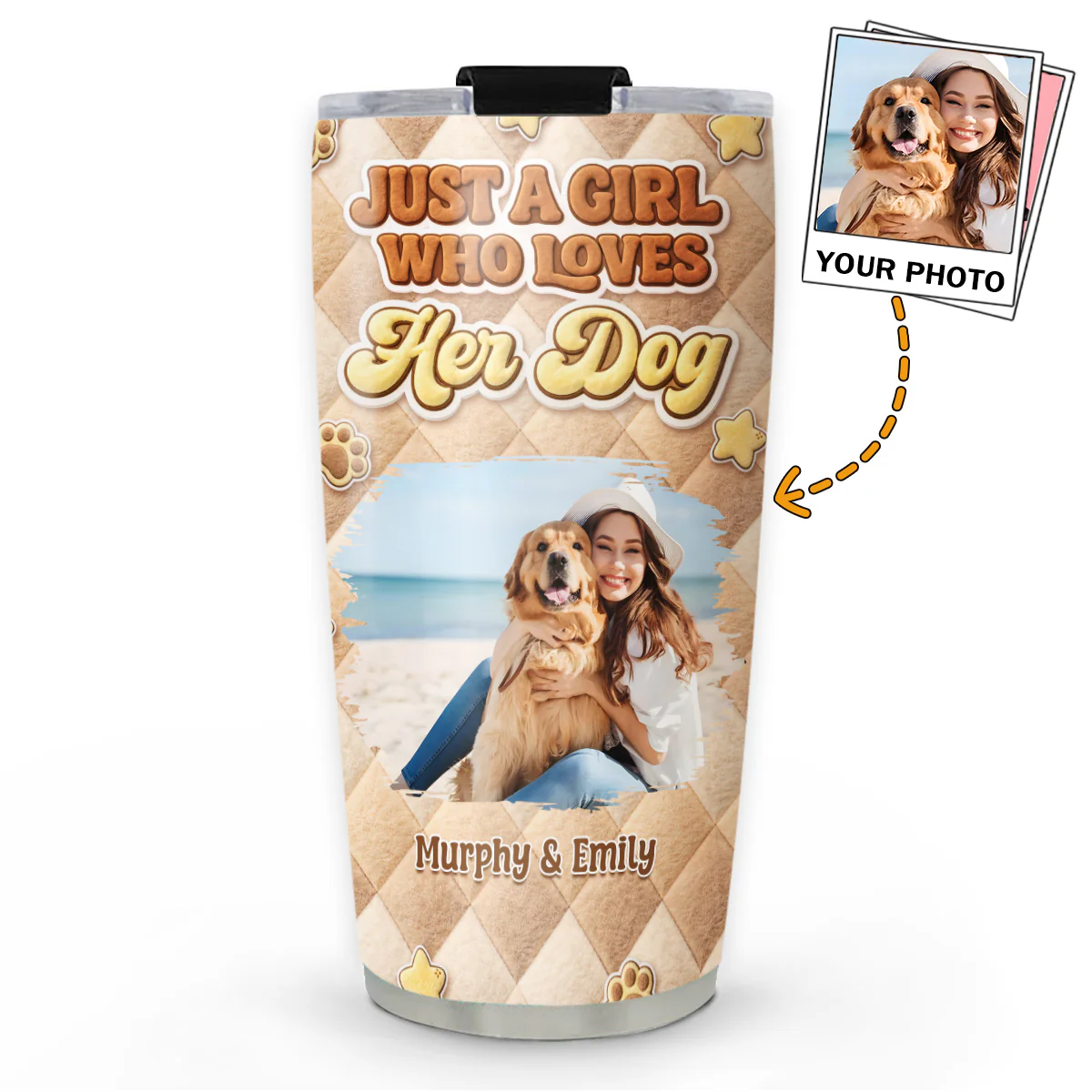 Just A Lovely Girl And Her Stuffy Dogs Photo - Personalized Custom 3D Effect Tumbler