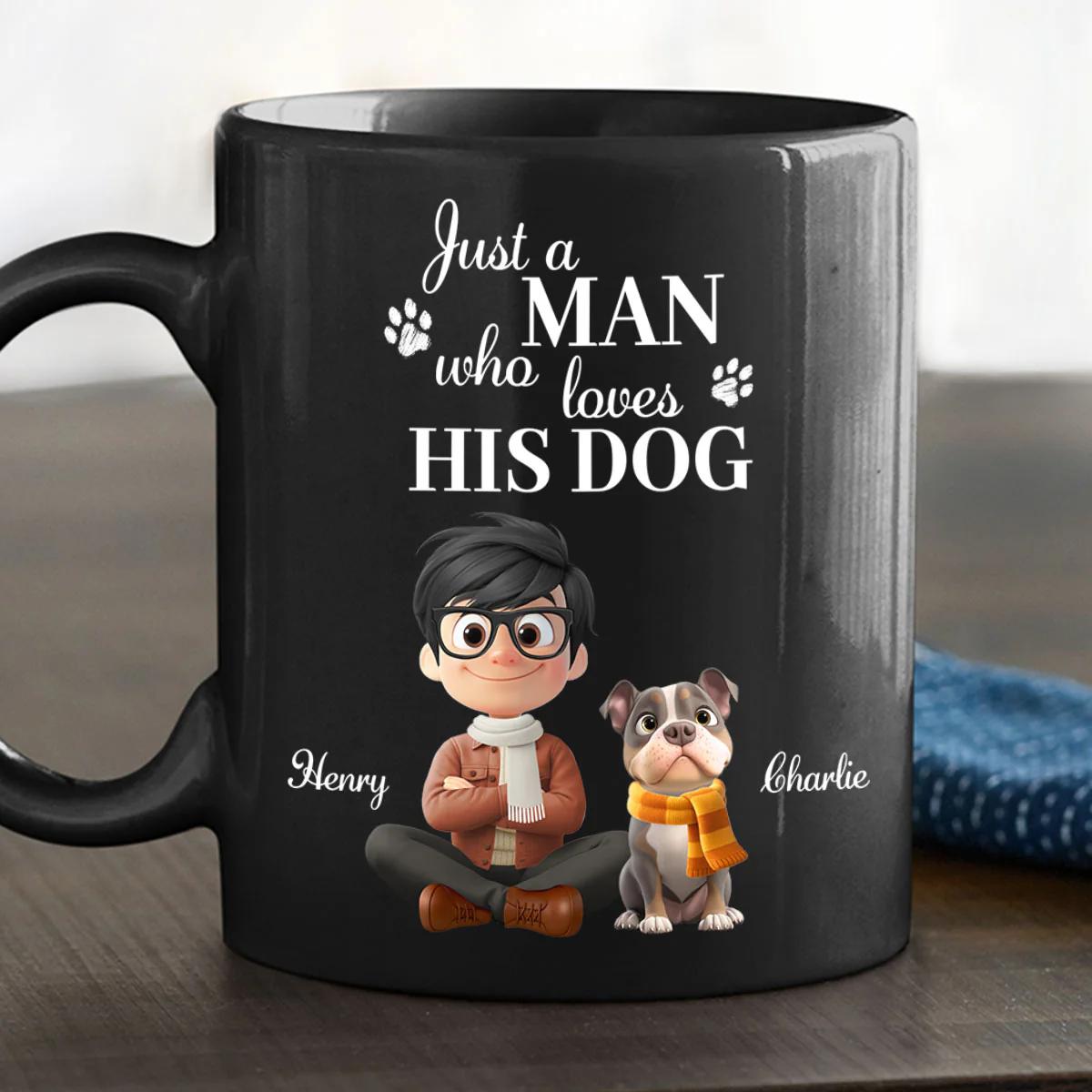 Just A Man Who Loves Dogs - Personalized Custom Coffee Mug - Image 2