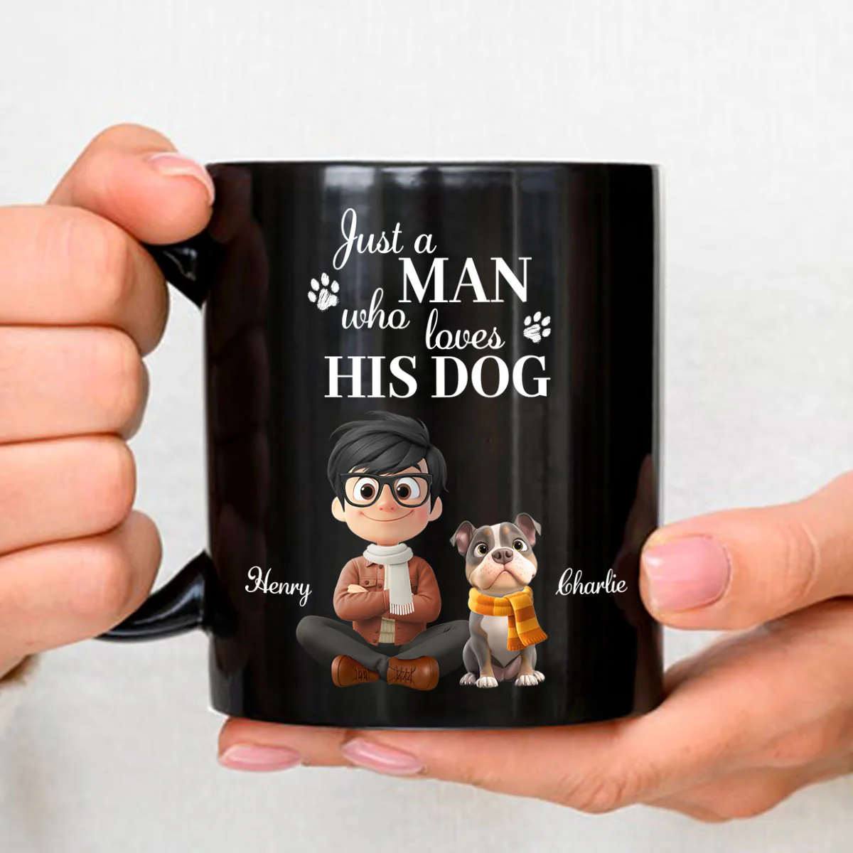 Just A Man Who Loves Dogs - Personalized Custom Coffee Mug - Image 3